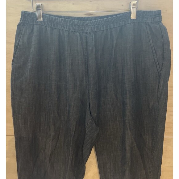 EILEEN FISHER Pants size XL Tencel Trouser Slacks Capris Cropped Tapered Grey - Picture 2 of 7